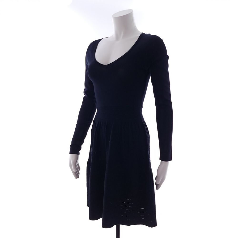 Victoria's Secret Womens Size XS Solid Navy Blue Long Sleeve V Neck Dress